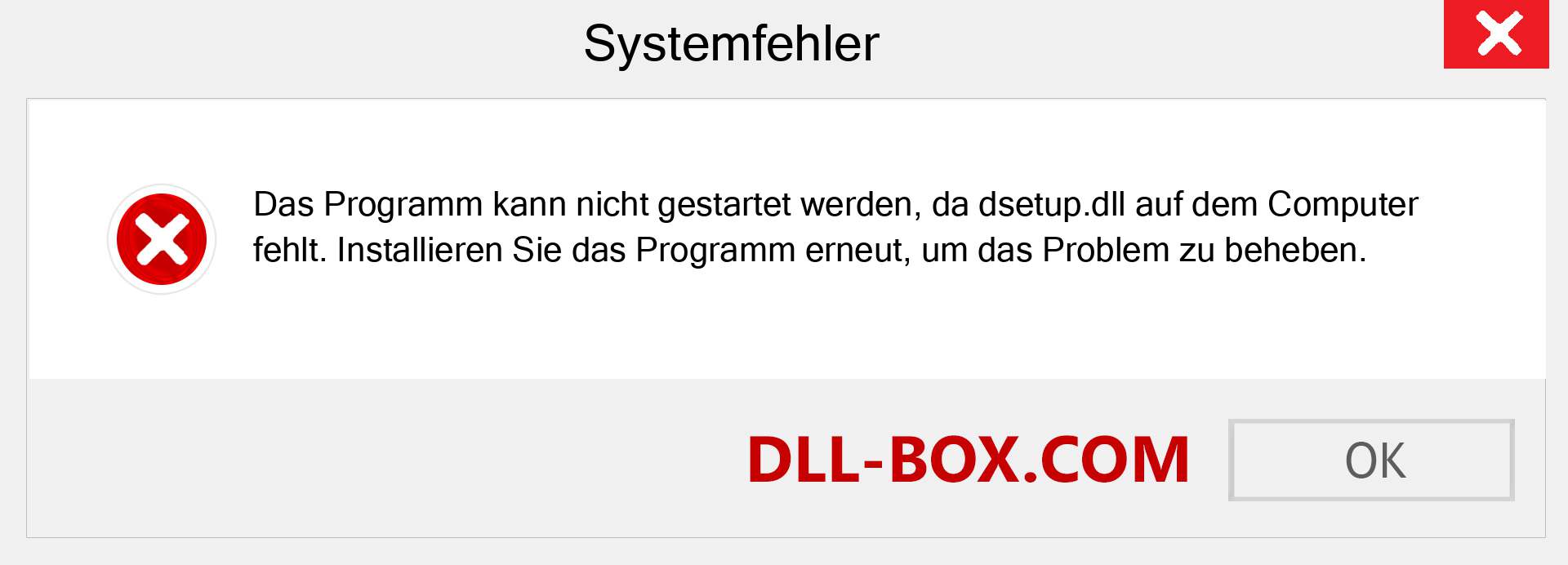 dsetup.dll-Datei fehlt?. Download für Windows 7, 8, 10 - Fix dsetup dll Missing Error unter Windows, Fotos, Bildern